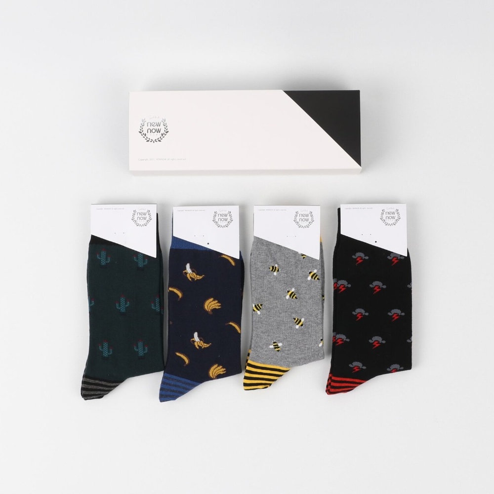 Mens Printed& Patterned Socks | 4 Pair Set